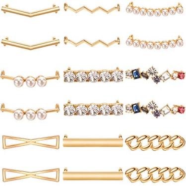 Imagem de Waydress 18 peças de pingentes de cadarço para tênis, cadarços, joias, decorações, clipes, pérolas falsas, strass, berloques de sapato para tênis, sapatos casuais, mulheres, Natal