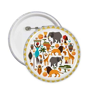 Imagem de Emblema africano, animais selvagens, alfinetes africanos, broches, botões, decoração, 5 peças