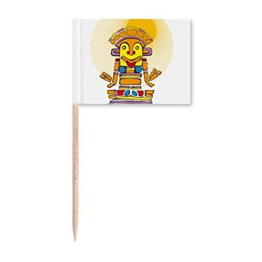 Imagem de Estátua de alma latina com padrão de palito de dentes, bandeiras de palito, enfeite de enfeite de festa