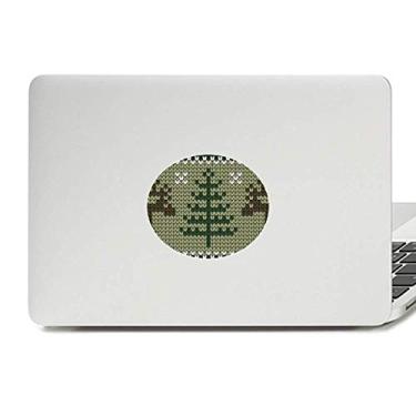 Imagem de Árvore de Natal marrom alce padrão vinil emblema gráfico laptop adesivo notebook decalque