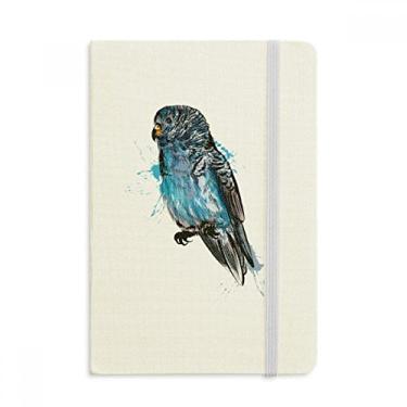 Imagem de Caderno de pássaro papagaio azul preto capa dura diário clássico