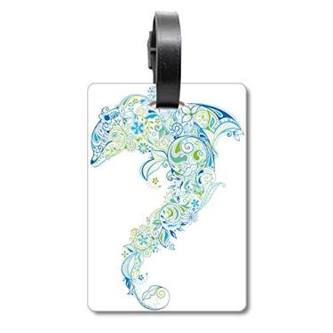 Imagem de Blue Texture Fish Protect Animal Pet Lover Mala Etiqueta Cartão de Bagagem Scutcheon Etiqueta