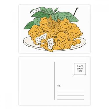 Imagem de Conjunto de cartões postais de galinha frita Comida de cobra Cartão de felicitações de aniversário