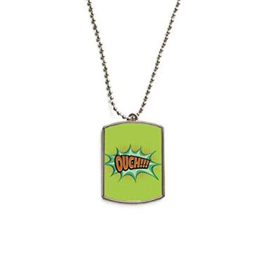 Imagem de DIYthinker Colar com pingente de placa de cachorro de aço inoxidável com desenho de diálogo Boom