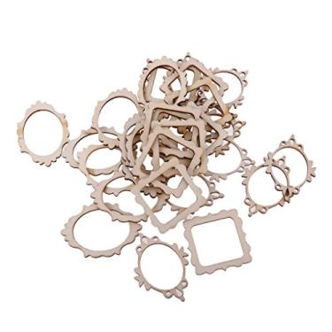 Imagem de Bonarty 10 peças 3 molduras inacabadas artesanais de madeira, suprimentos, cabides recortados, faça-você-mesmo