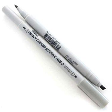 Imagem de Caneta Marcador Artístico Marvy Uchida Cartoon Designer Ponta Dupla no. 39 Ash Grey 1900-B