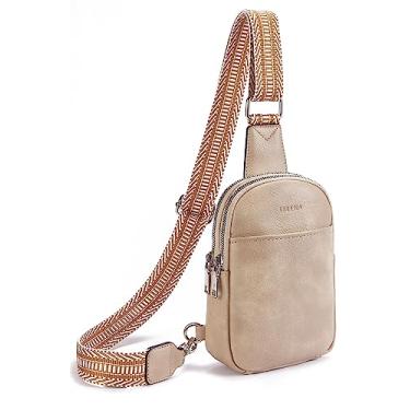 Imagem de Telena Pequena bolsa tiracolo feminina de couro vegano, pochete moderna, bolsas transversais para mulheres para viagens, 4 - canela, marrom, Small