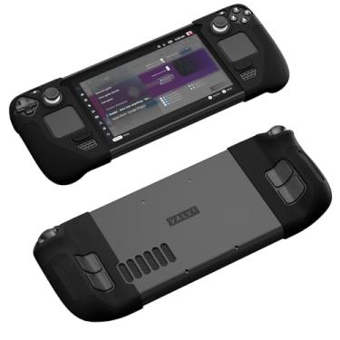 Imagem de JSAUX Capa de proteção de silicone para Steam Deck - Conjunto GripSkin & GripArmor (esquerda e direita) - GP0016 Preto