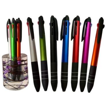 Imagem de Pacote com 7 canetas multicoloridas com canetas Stylus 2 em 1 para tela sensível ao toque e canetas torcidas 3 tintas coloridas em uma ponta esferográfica multicolorida ponta stylus sensível para disp