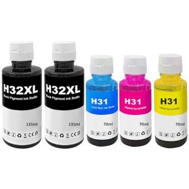 Imagem de Conjunto de 31 frascos de tinta, conjunto de frascos de tinta 32XL, compatível com conjunto de frascos de tinta 31 32xl de substituição para H P 31 32XL Ink for Smart Tank 7301 6001 7001 5102 7002