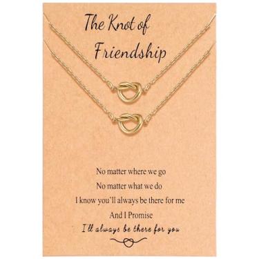 Imagem de Ralukiia Colar infinito com nó de amizade BFF para 2 melhores amigas, joias de aniversário de longa distância, presentes para sua melhor amiga, M, Metal, Sem Pedra Preciosa