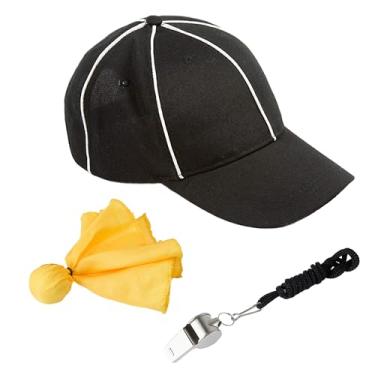 Imagem de Murray Sporting Goods Kit de conjunto de camisa de árbitro - chapéu, bandeira e apito de árbitro