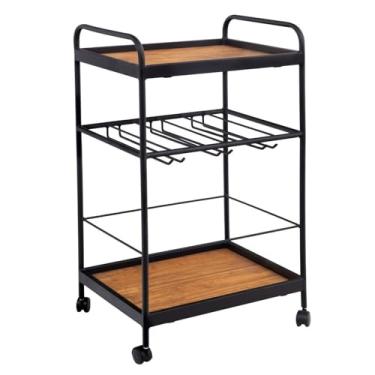 Imagem de Carrinho Bar Bebidas Adega Dipi Decorativo Preto/Marrom