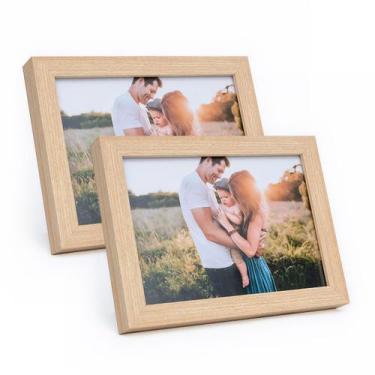 Imagem de Kit 2 Porta Retrato 15x21 C/ Vidro Fotografia Decorações De Mesa e Par