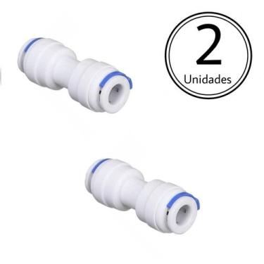 Imagem de Kit 2 Emenda Para Mangueira 1/4 Engate Rápido - Branca - BBI