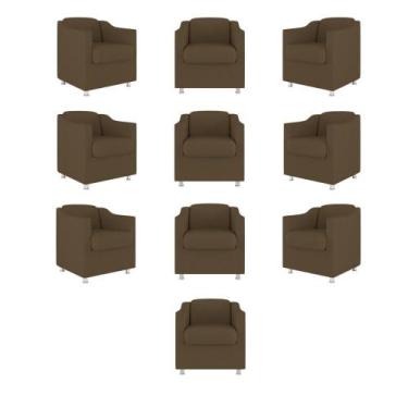 Imagem de Kit 10 Cadeira Poltronas Decorativas Recepção Clinica Suede - B BALAQU