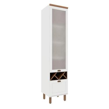 Imagem de Cristaleira 50cm Porta de Vidro e 1 Gavetão para Cozinha MDF - GenialF