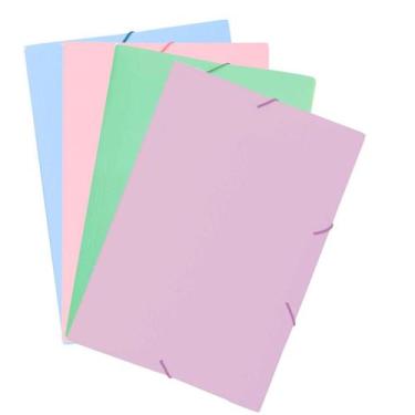 Imagem de Kit 4 Pastas Aba Elastico A4 Oficio Serena Linho - Dello