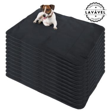 Imagem de Kit com 12 Fraldas de Câes p/Chão 100x70 Preto 200 Lavagens - Alta Abs