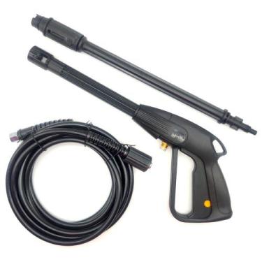 Imagem de Kit Gatilho com Lança Tubeira Bico Leque e Mangueira Nylon 3M para Lav