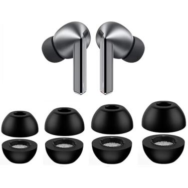 Imagem de Pontas auriculares de espuma viscoelástica de substituição para Galaxy Buds3 Pro, pontas auriculares de espuma com cancelamento de ruído, encaixe na capa, GG/G/M/S 4 tamanhos 4 pares, preto