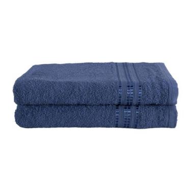Imagem de Kit 02 Toalhas De Banho Linea Azul Jeans - MTR ENXOVAIS LTDA