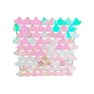 Imagem de Painel Metalizado Shimmer Wall Vazado - Escama Sereia Nacarado Rosa - 