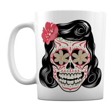 Imagem de Caneca Branca Personalizada Caveira Mexicana Mulher - GMH Prod. Serv. 