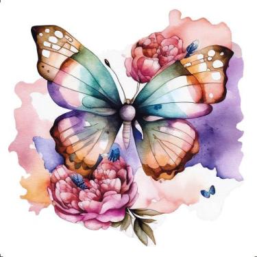 Imagem de Transfer Textil Quadrado - Borboleta - Litoarte