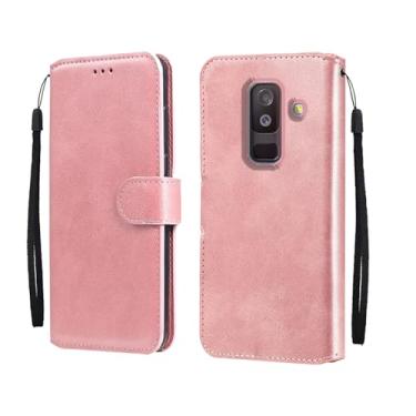 Imagem de shingtomua Capa carteira para Samsung Galaxy A6 Plus 2018/J8 2018 com suporte de couro PU premium com suporte para cartão capa flip magnética [capa interior de TPU] compatível com Samsung A6+ 2018