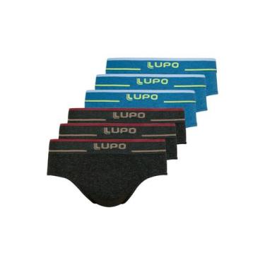 Imagem de Kit com 6 Cuecas Slip Lupo 624-003 Colorido, Preto, M