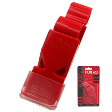 Imagem de Apito Futebol Fox 40 Classic com Dedal 115 Decibéis Lacrado , Vermelho