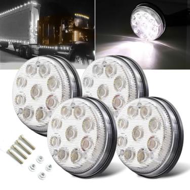 Imagem de Ourbest Luzes de LED redondas para caminhões, luzes de folga do lado da roda de 7,6 cm, feixe alto/baixo à prova d'água para trailer, carrinho de golfe, caminhão off-road RV, quadriciclo, 4 peças