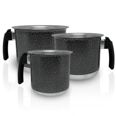 Imagem de Conjunto Fervedor Alumínio Leiteira Canecão Café 3 Peças - Alumínios P