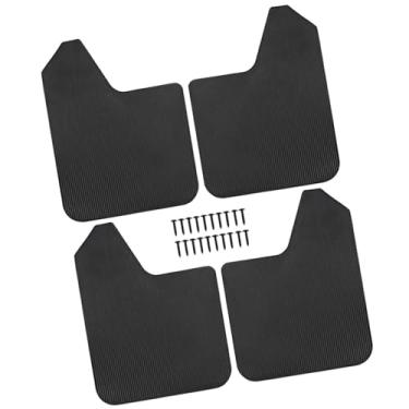 Imagem de JicSuXi 4pcs Universal Car Flets de lama Fenders Veículo Guards Substitua peças de conjunto flexível flexível flexível conjunto dianteiro e traseiro, Preto