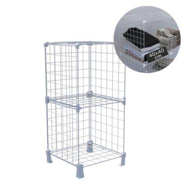 Imagem de Estante Aramada Multiuso para Livros Discos de Vinil LPs 2 Nichos 40x4