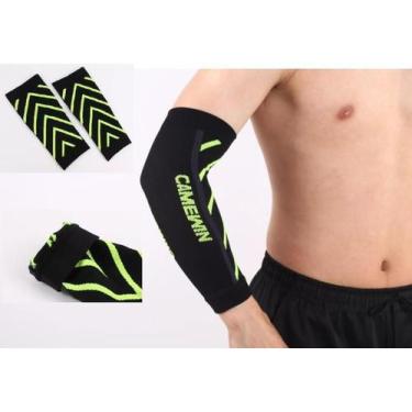 Imagem de Par manguito beach tennis basquete volei com compressao cotovelo suor 