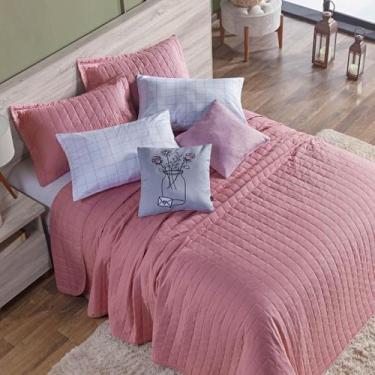 Imagem de Colcha Cobre Leito Queen 7 Peças Basic 300 Fios Rosê Garden - Enxoval 