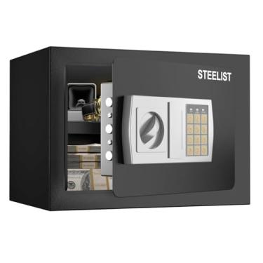 Imagem de STEELIST SAFE0.8 Cofre cúbico à prova d'água à prova de fogo, caixa digital de segurança com prateleira removível, caixa de dinheiro para casa, cofre à prova de fogo para documentos, joias, armas
