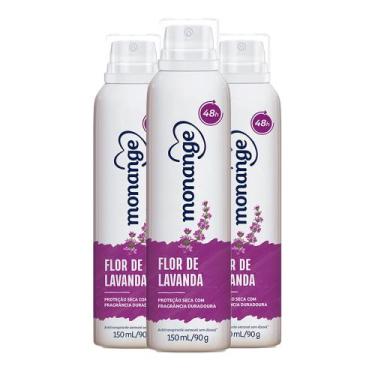 Imagem de Kit Desodorante Aerosol Monange Flor De Lavanda 90g - 3 unidades