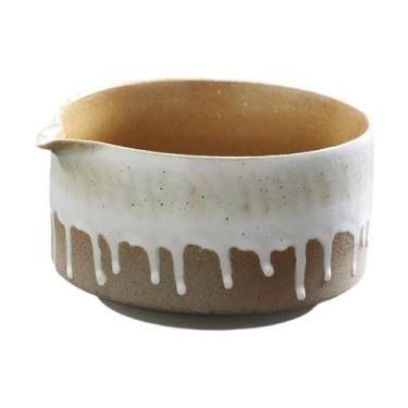 Imagem de predolo Acessórios para mistura de tigela de cerâmica Matcha, xícara de chá japonesa Chawan, tigela de chá de porcelana tradicional feita à mão para amigos e, Branco