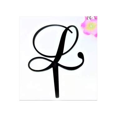 Imagem de Forbes Favors monograma letra de acrílico topo de bolo em ouro escovado ou prata escovada A B C D E F G H I J K L M N O P R S T U V W, Brushed Silver, Letter L