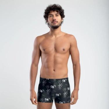 Imagem de Sunga Boxer Estampada Hang Loose, Preto Folhagem, M