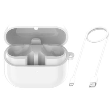 Imagem de NUHFUFA Compatível com capa de carregamento para Samsung Galaxy Buds 3 Pro, capa rígida protetora para fone de ouvido branco com amortecedor magnético (sem fones de ouvido)