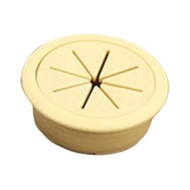 Imagem de NonMiFyR Ilhós para cabos de mesa Tampa para furos de cabos Escondedor de fios Organizador para gerenciamento e ocultação de Ilhós flexíveis para mesa, Amarelo