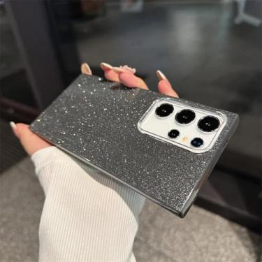 Imagem de YOGISU Capa traseira rígida e à prova de choque para Samsung S25Plus com glitter de luxo (para Samsung S25Plus/BK)