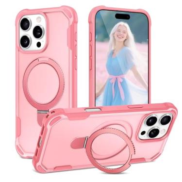 Imagem de Fingic Capa para iPhone 16 Pro Max Ring Case com Magsafe, ouro rosa