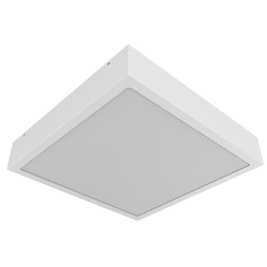 Imagem de Plafon 30x30cm De Sobrepor Aço E Vidro Quadrado Sala, Cozinha, Quarto e Banheiro 1000/30 (Branco Texturizado)