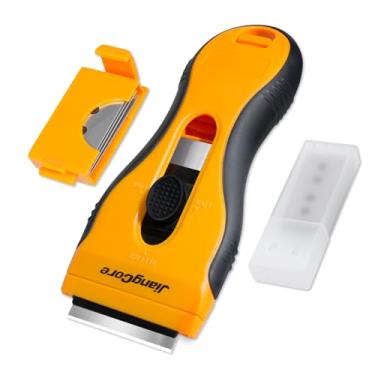Imagem de JiangCore Raspador De Lâmina De Barbear Com 16 Lâminas Sk5 Extras - Removedor De Cola E Adesivo De Tinta Para Janelas De Vidro, Azulejos E Metal - Cabo Ergonômico, Ferramenta Multissuperfícies