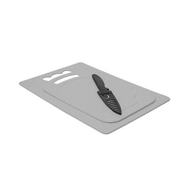 Imagem de LYOR - Conjunto 2 Tábuas para Corte e Faca com Protetor de Plástico Cinza